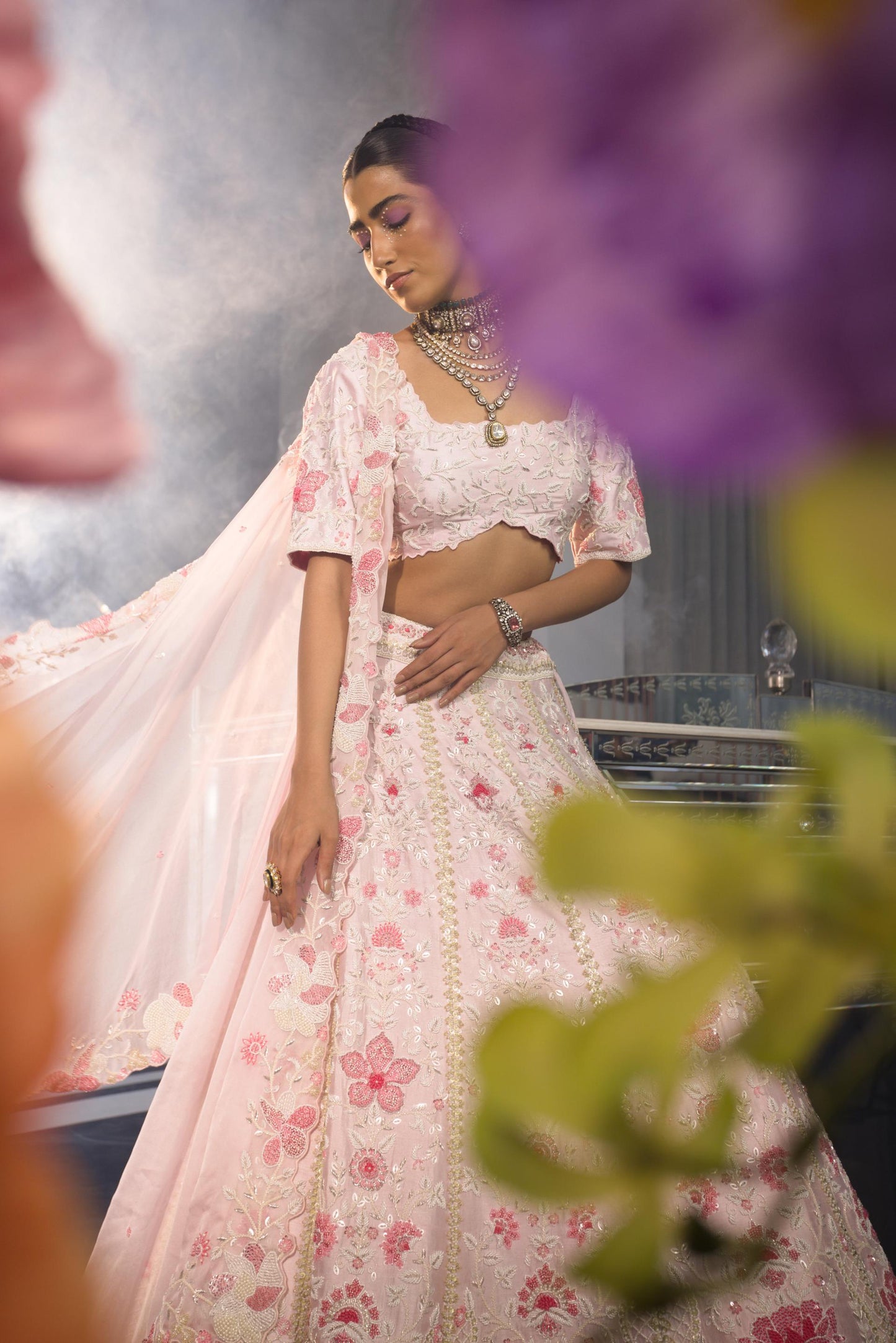 Baby pink sammy lehenga set