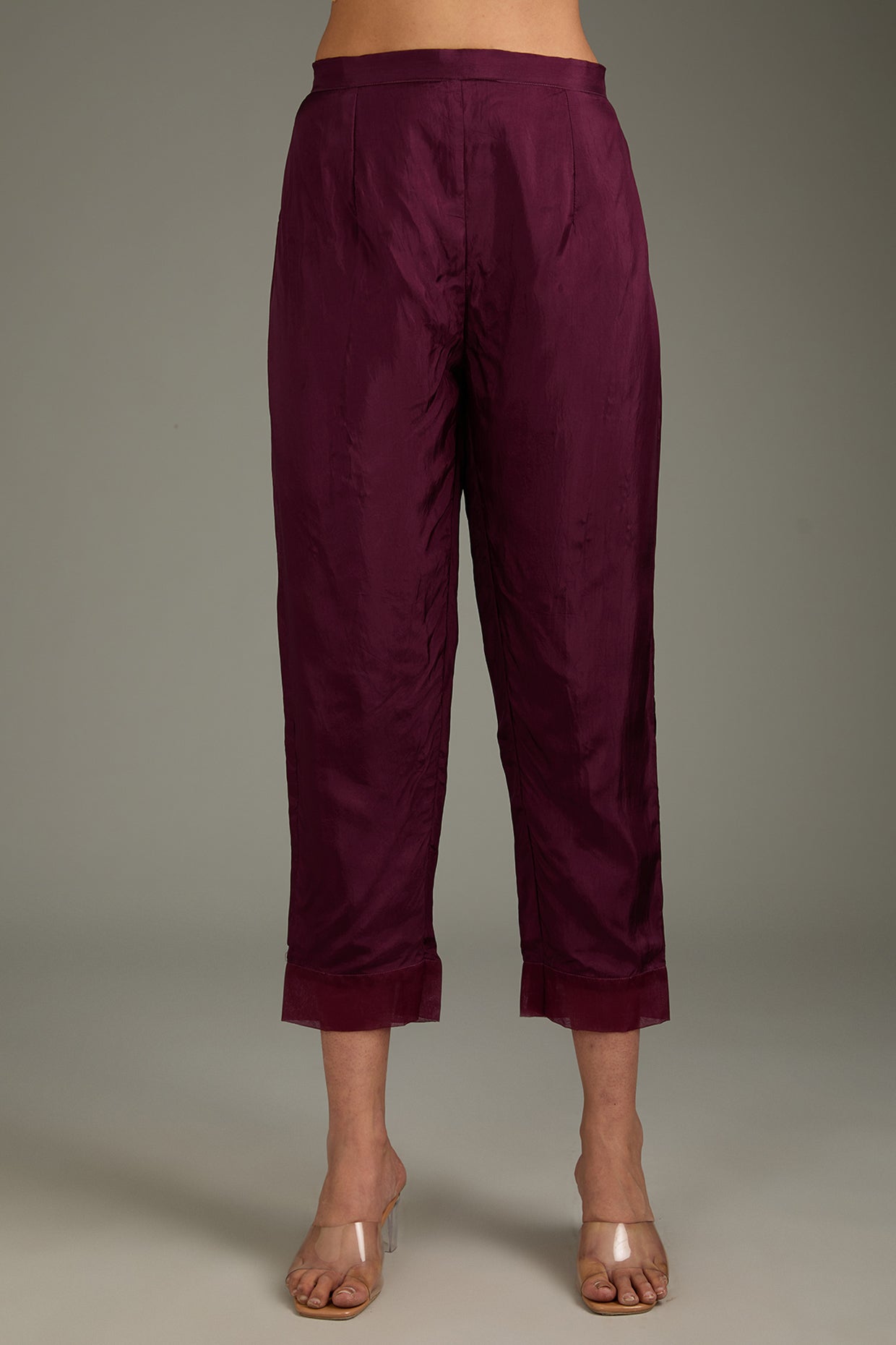 Maroon Couture Silk Cutwork Kurta Set