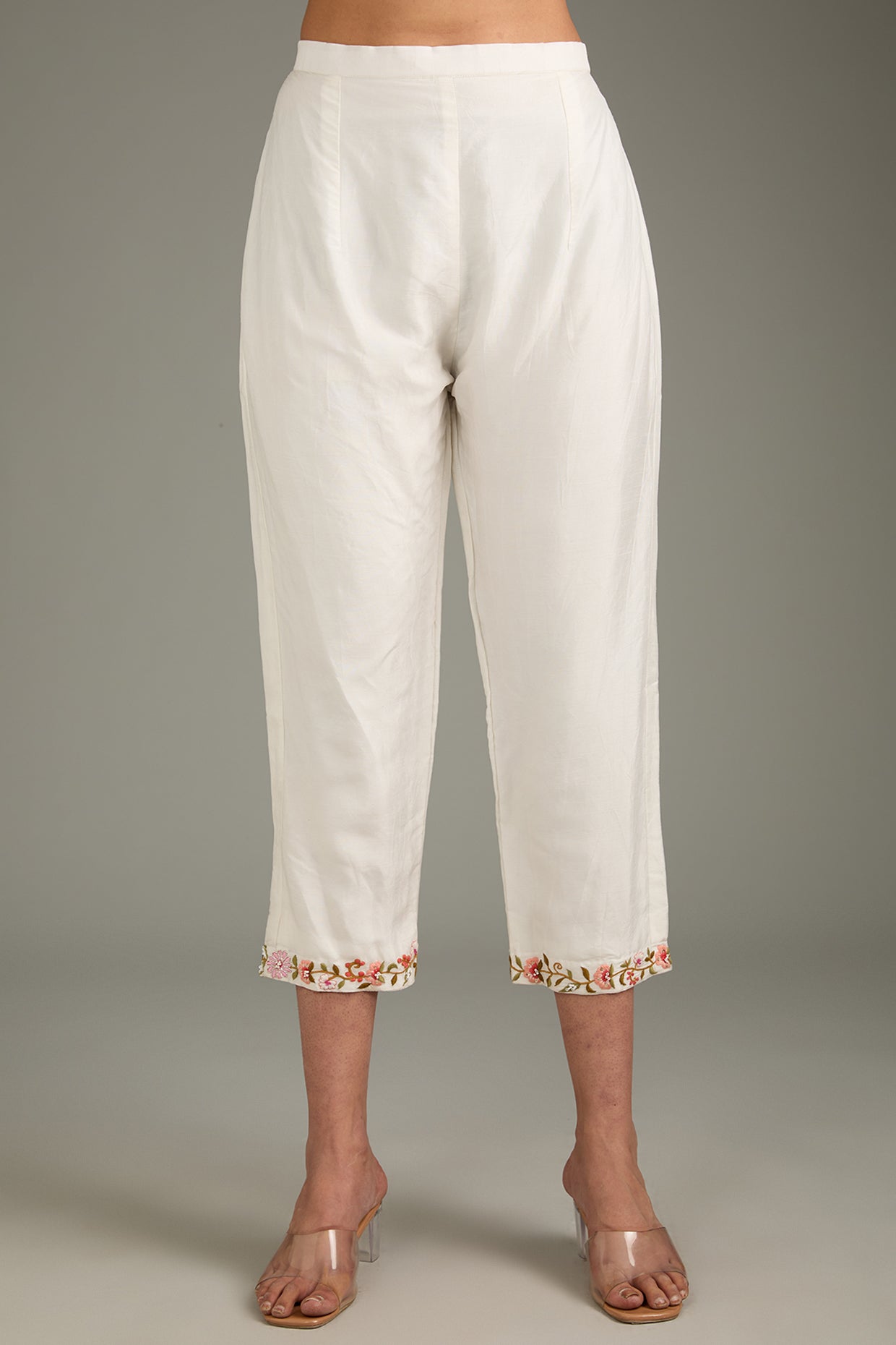 White Couture Silk Hand Embroidered Kurta Set
