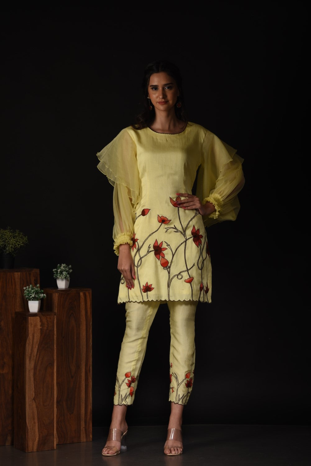Lemon yellow kurti set
