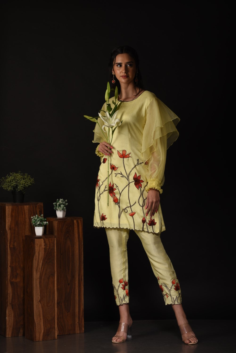 Lemon yellow kurti set