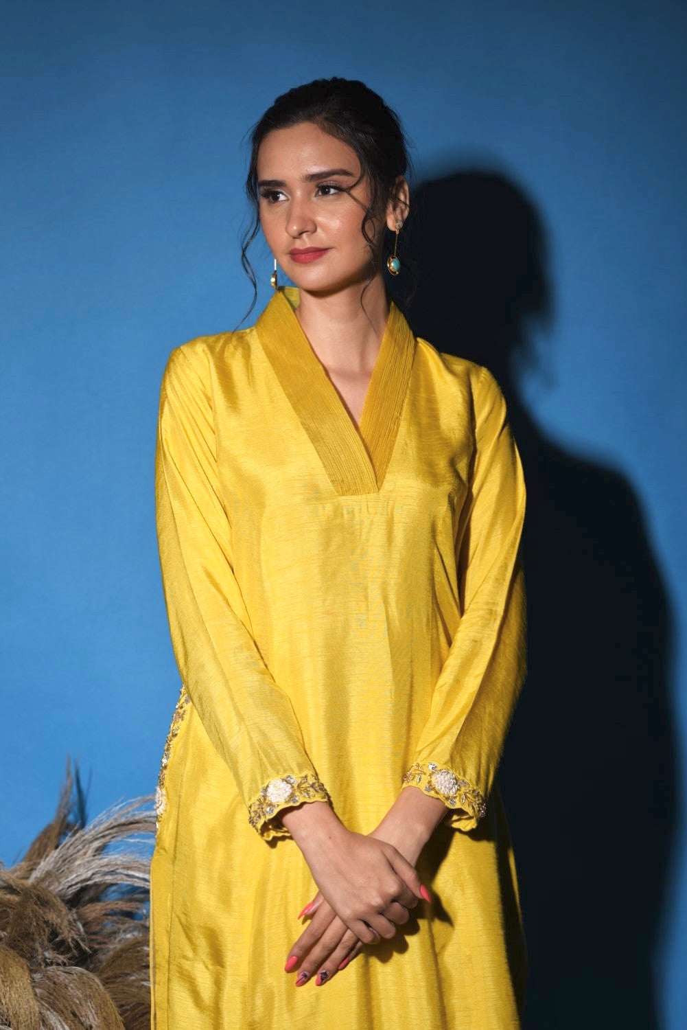 Mustard yellow kurti set