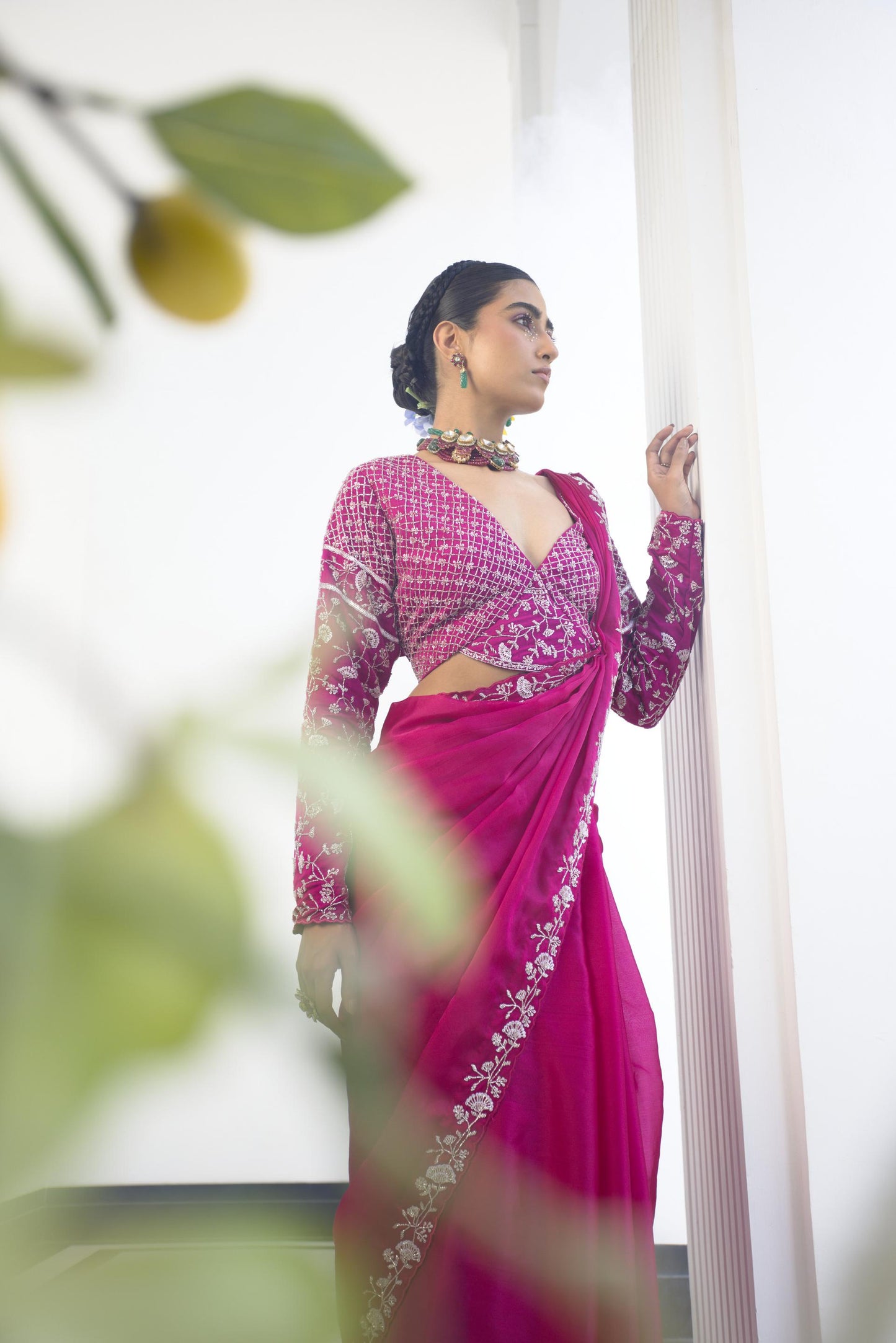 Magenta katdana saree