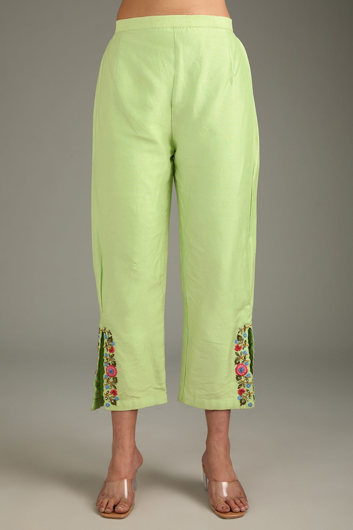 Light Green Couture Silk & Organza Hand Embroidered Kurta Set