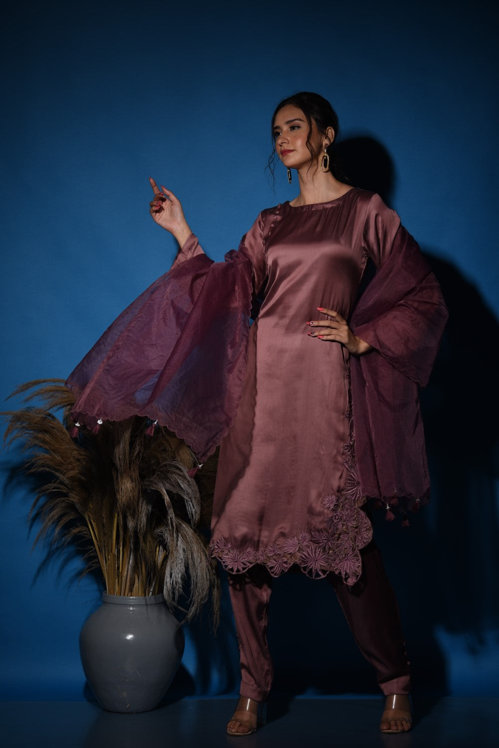Mauve kurti set