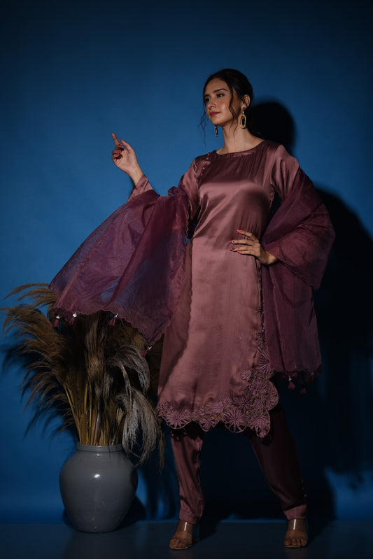 Mauve kurti set