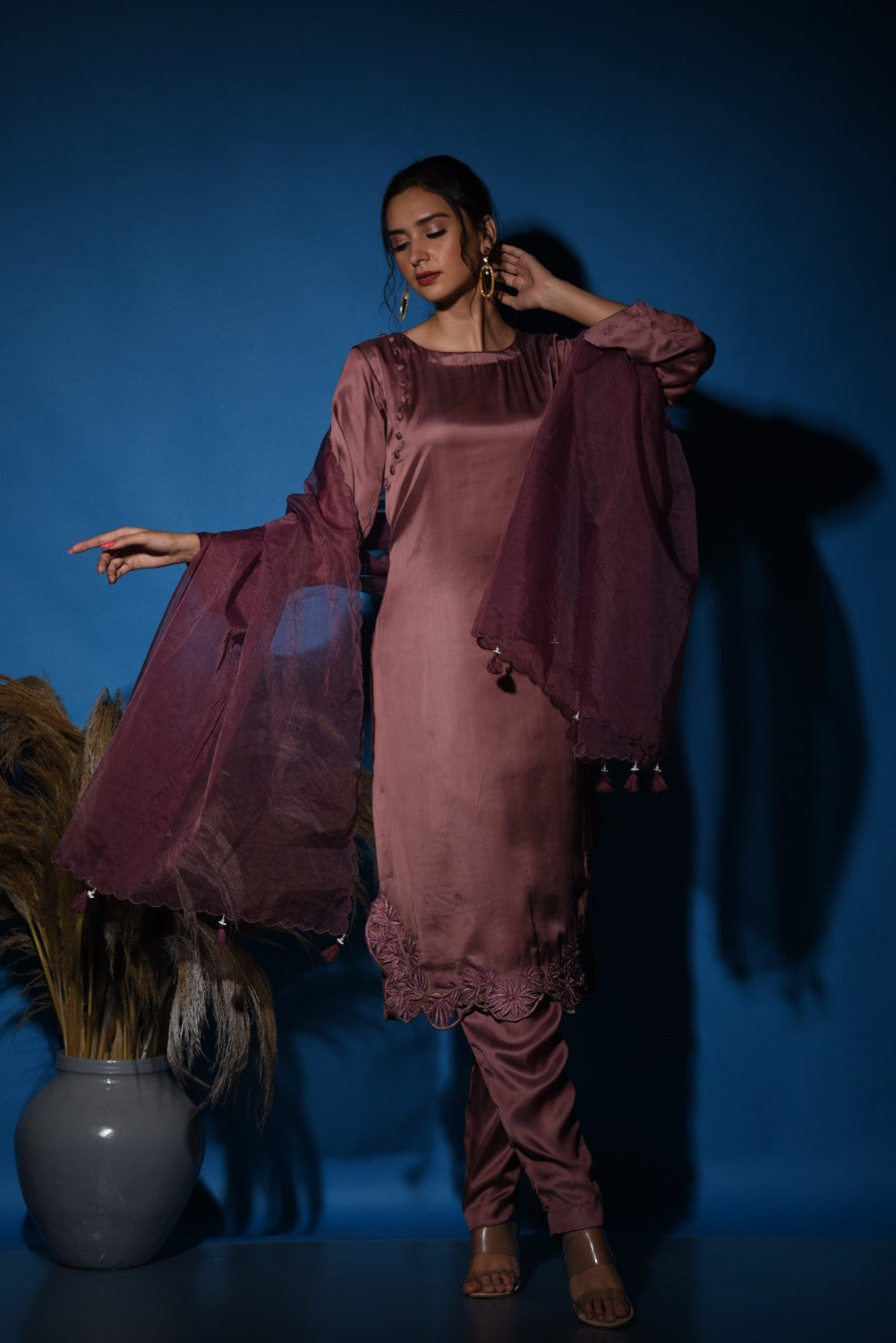 Mauve kurti set