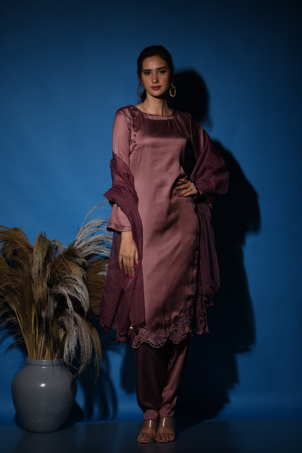Mauve kurti set
