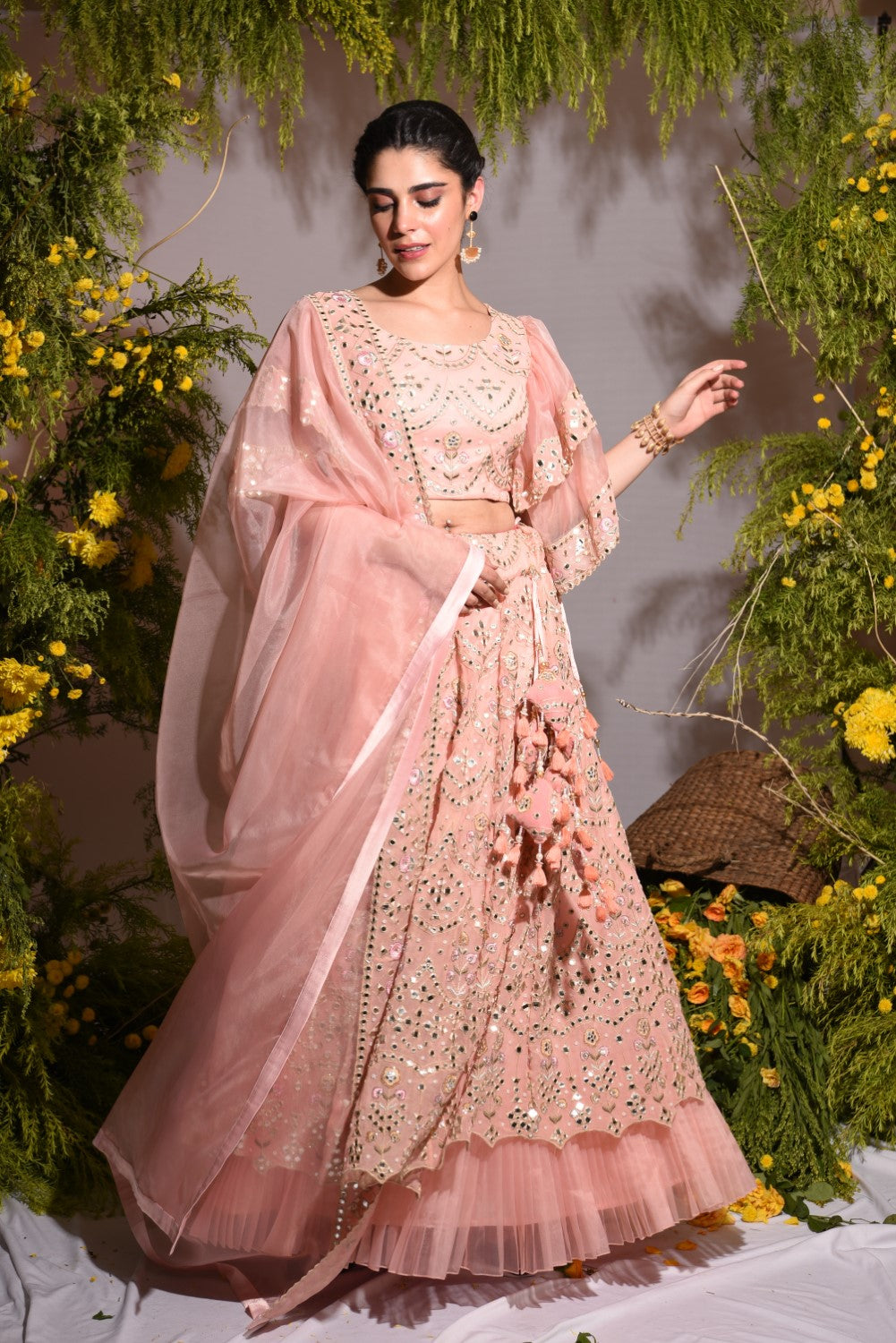Peach lehenga set