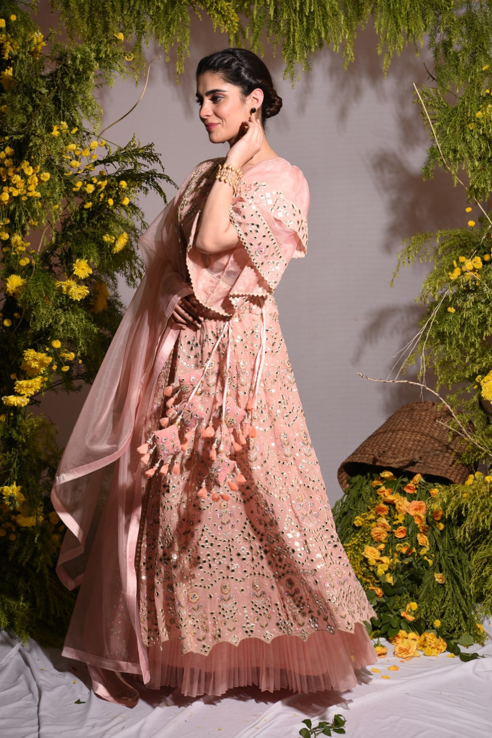Peach lehenga set