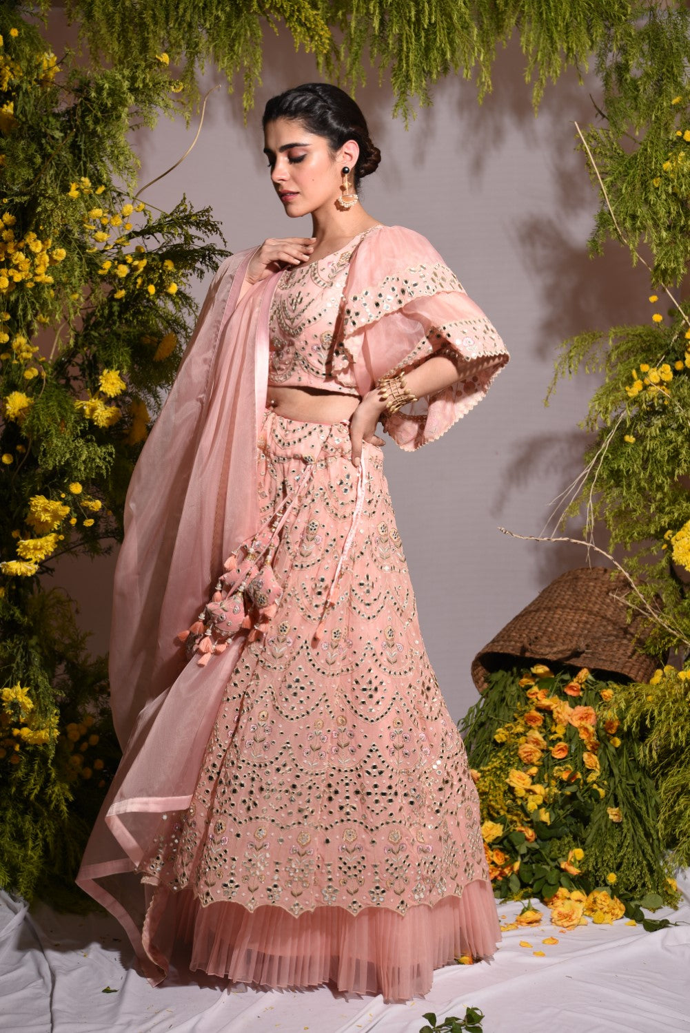 Peach lehenga set
