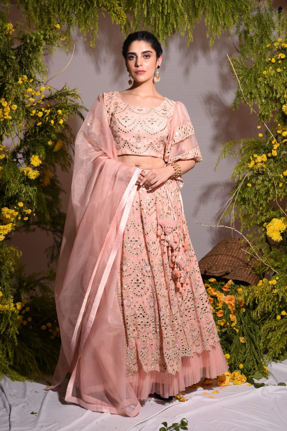Peach lehenga set