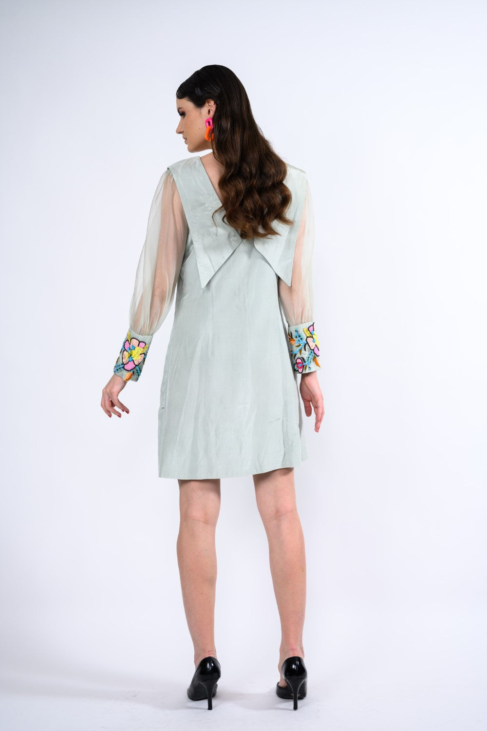 Embellished Collar A-line Dress