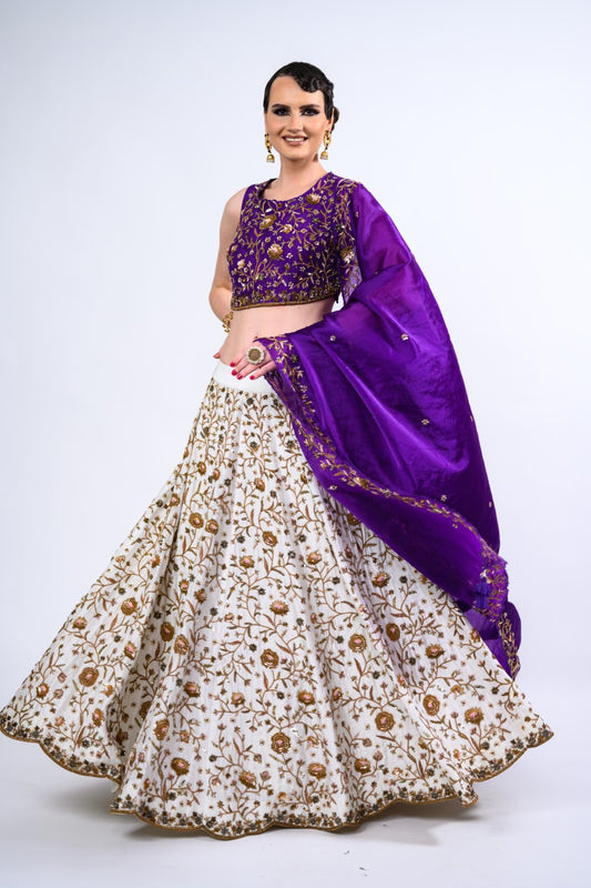 Detailed Hand Embroidered Lehenga Set