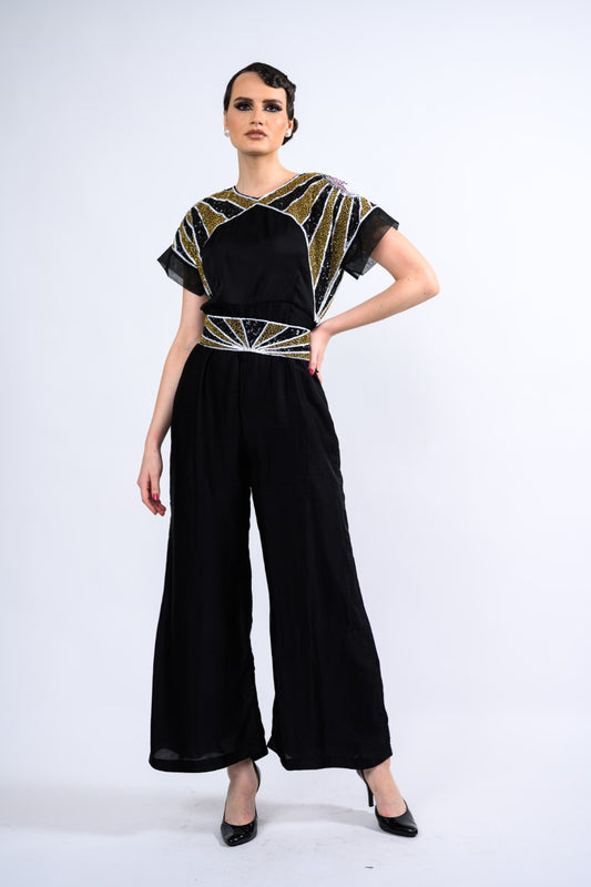 Shoulder Sequence Work Jumpsuit
