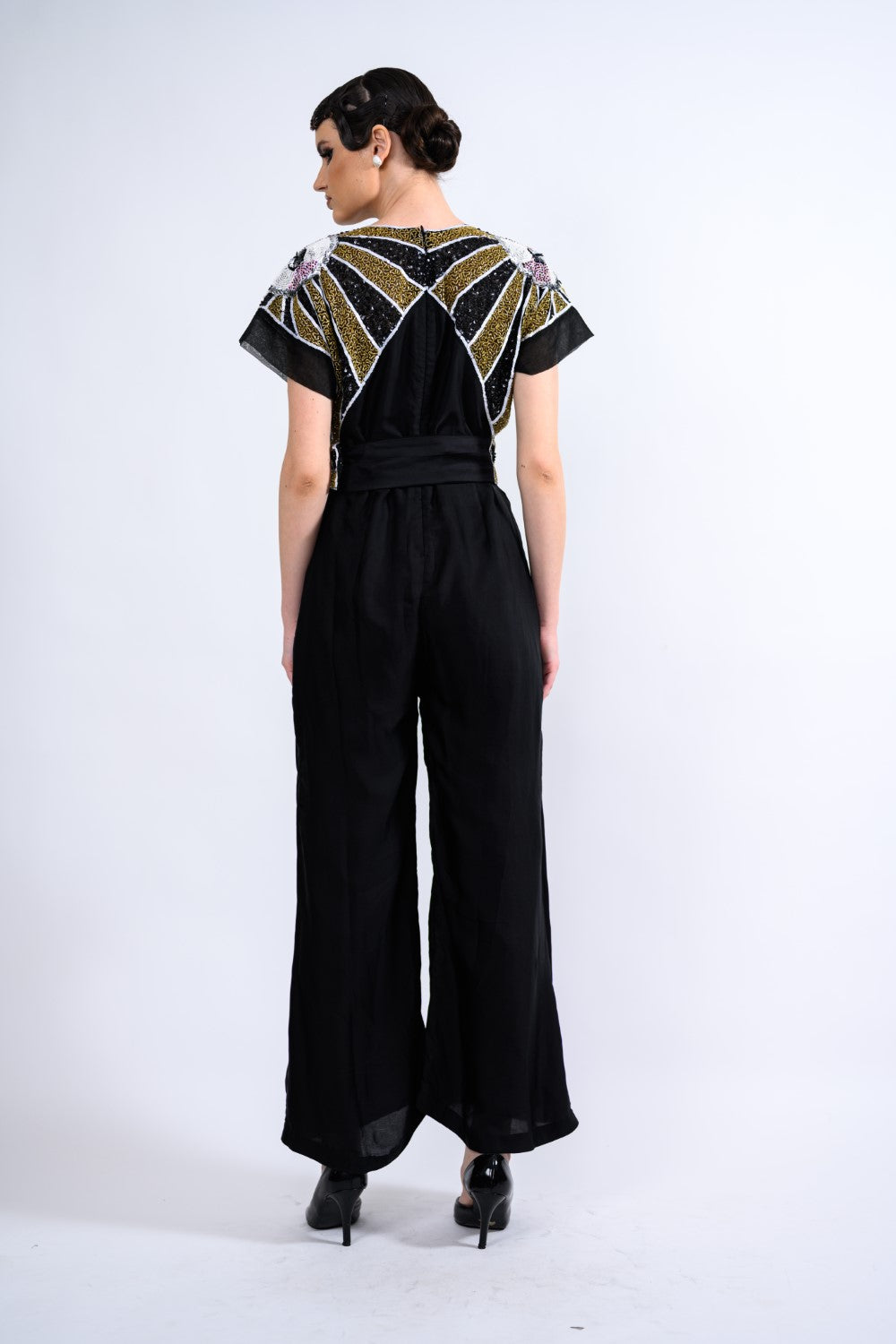 Shoulder Sequence Work Jumpsuit