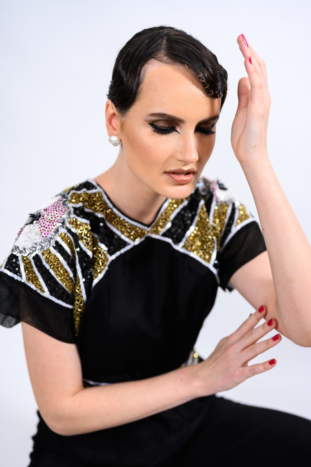 Shoulder Sequence Work Jumpsuit