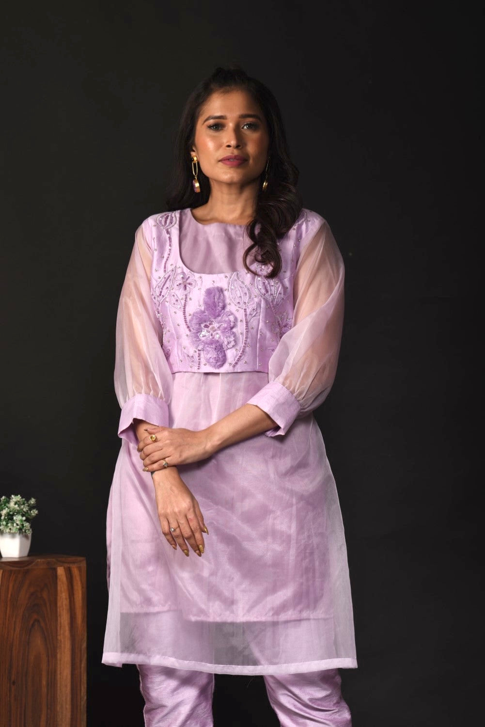 Lavender kurti set