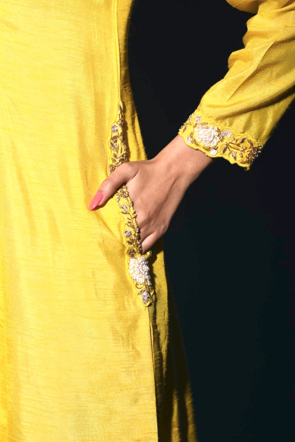 Mustard yellow kurti set