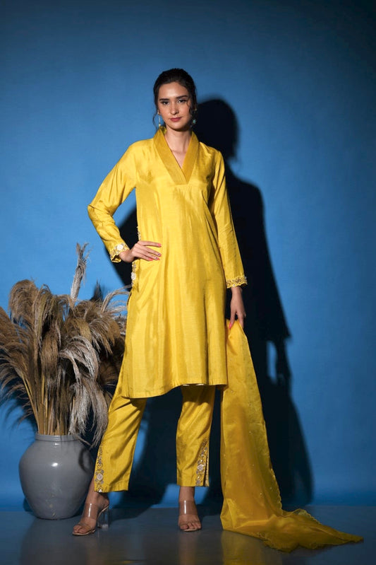 Mustard yellow kurti set