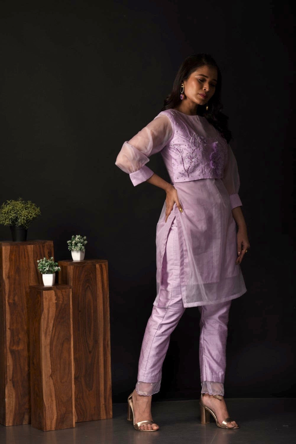 Lavender kurti set