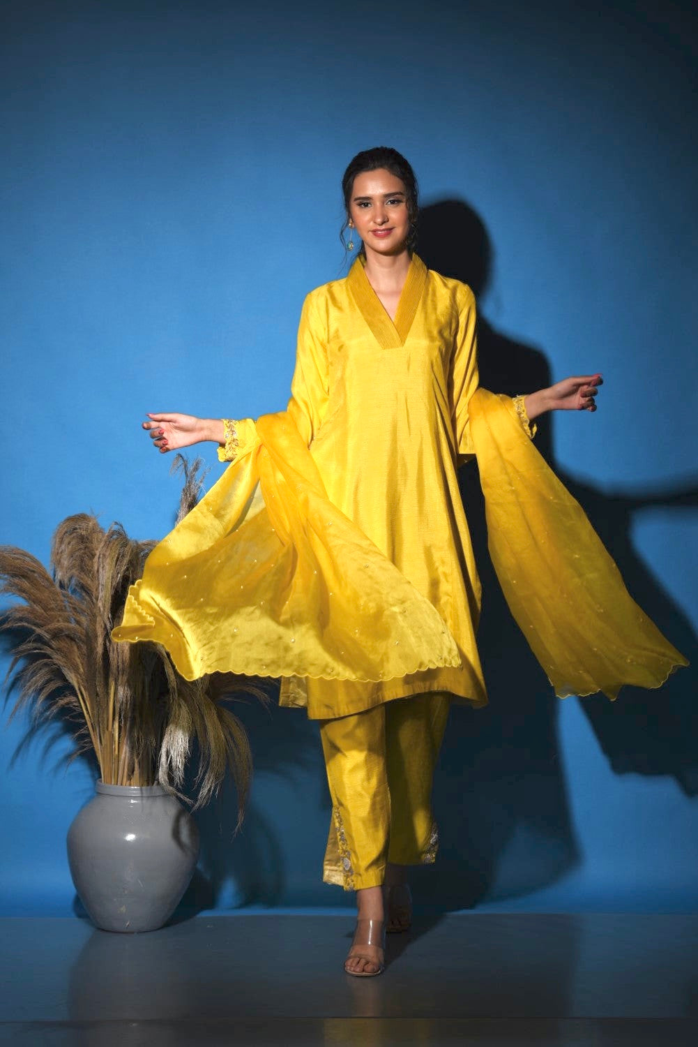 Mustard yellow kurti set