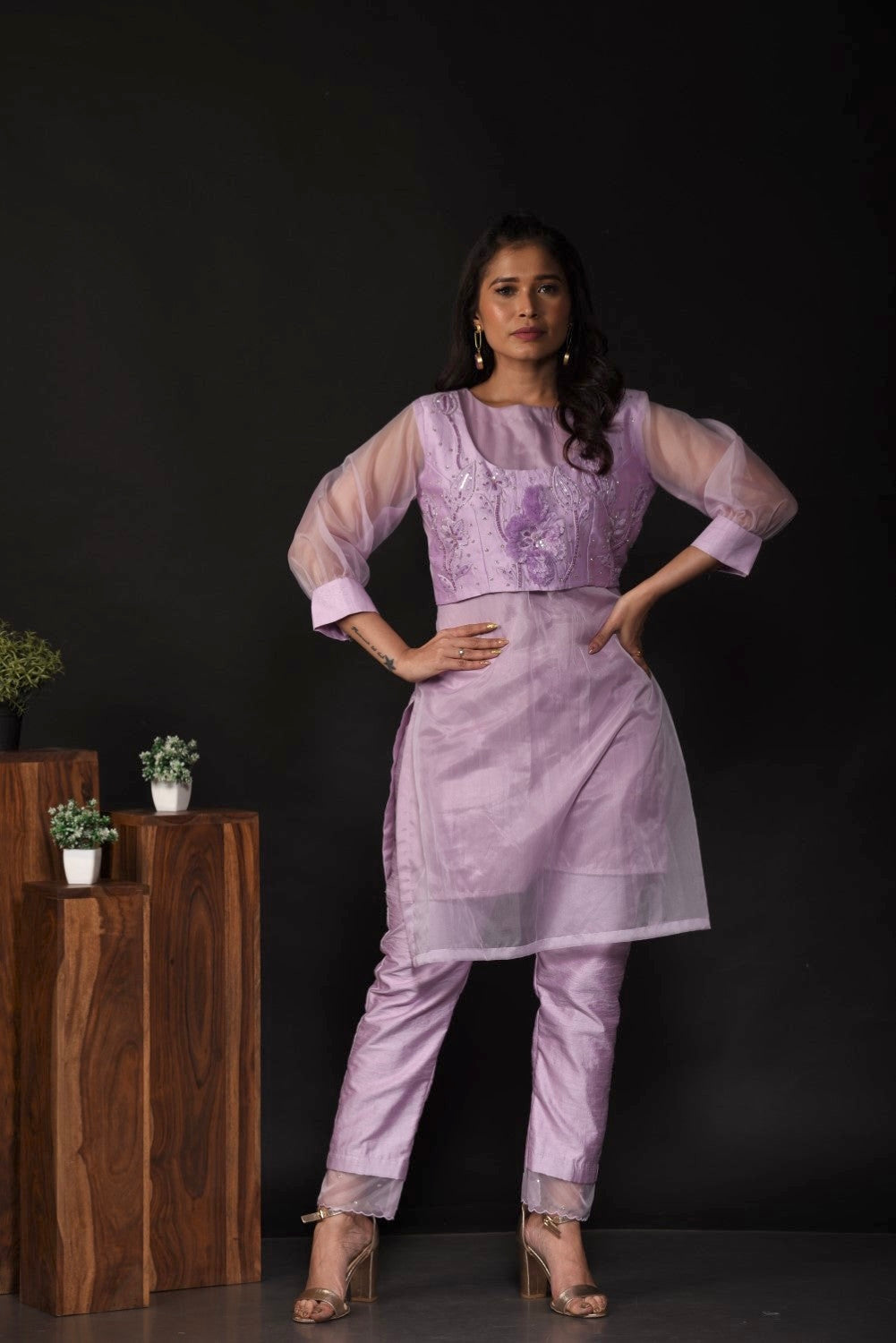 Lavender kurti set